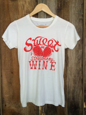 Sweet As Strawberry Wine Womens Tee White/red