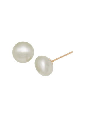 14k Yellow Gold 6mm Freshwater Pearl Stud Earrings