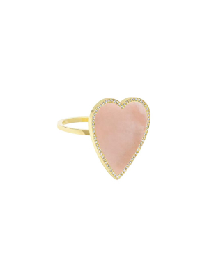 Heart Ring - Pink Opal