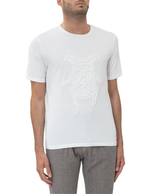 Corneliani Graphic Embossed Crewneck T-shirt