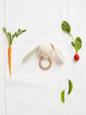 Organic Knit Baby Rattle - Bunny