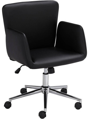 55 Downing Street Megan Black Faux Leather Swivel Office Chair