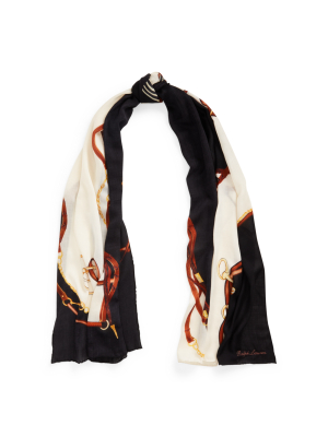 Equestrian Cashmere-silk Scarf