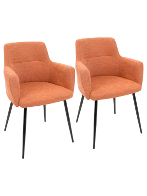 Set Of 2 Andrew Contemporary Dining Accent Chairs - Lumisource
