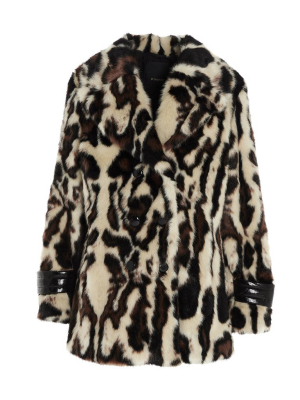 Pinko Leopard Print Double Breasted Jacket