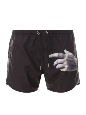 Neil Barrett The Other Hand Print Swim Trunks