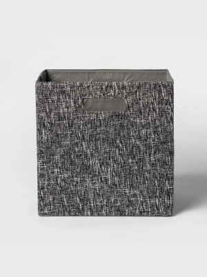 13" Fabric Cube Storage Bin Black - Threshold™