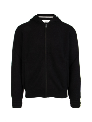 Z Zegna Zip-up Knit Hoodie