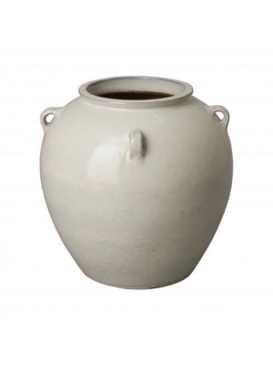 Four Handle Wide Ceramic Urn In Various Colors