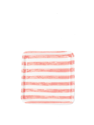 Square Ceramic Tray - Blush Stripe