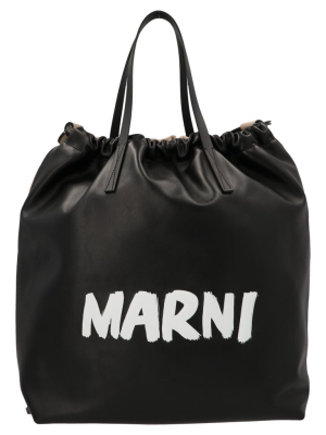 Marni Logo Print Top-handle Backpack