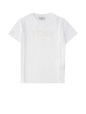 Fendi Kids Logo Embroidered T-shirt