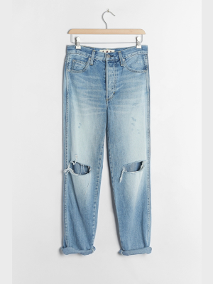 Amo Harlow Ultra High-rise Distressed Straight Jeans