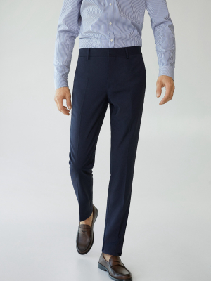 Super Slim Fit Microstructure Suit Pants
