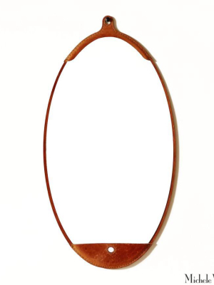 Leather Long Oval Mirror