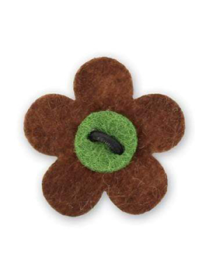 Flower Lapel Pin - Gipper Brown With Moville Green
