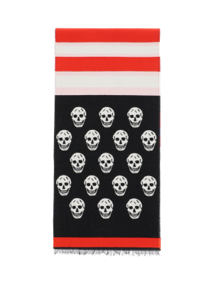 Alexander Mcqueen Skull Stripe Scarf