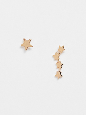 Pieces Star Constellation Studs In Gold