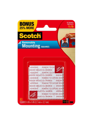 Scotch 80ct Removable Mounting Squares