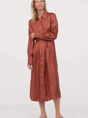 Silk-blend Shirt Dress