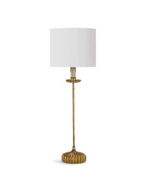 Clove Stem Buffet Table Lamp With Natural Linen Shade (agl)