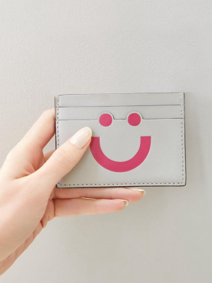 Happy Card Holder Light Grey/pink