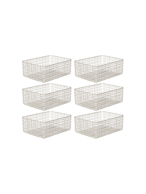 Mdesign Metal Wire Food Organizer Storage Bins, 6 Pack