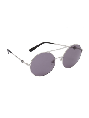 Blythe Circular Tinted Sunglasses - Silver