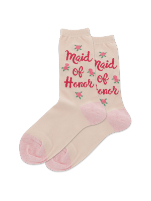 Women's Maid Of Honor Floral Crew Socks