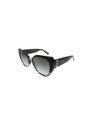 Marc Jacobs Marc 313/s 7ll Fq Womens Cat-eye Sunglasses White Striated 53mm