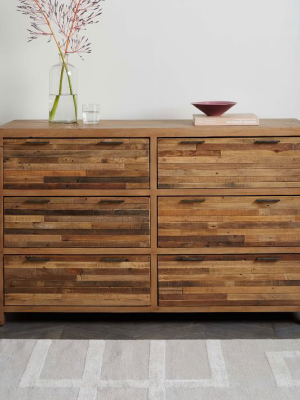 Bay Reclaimed Pine 6-drawer Dresser - Rustic Natural