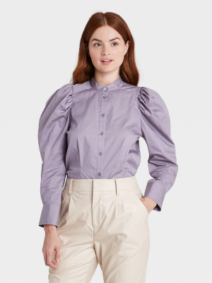 Women's Puff Long Sleeve Button-down Blouse - Prologue™