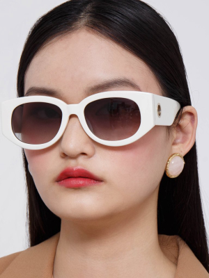 Debbie D-frame Sunglasses In White