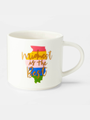 16oz Porcelain Midwest Is Best Mug Cream - Threshold™