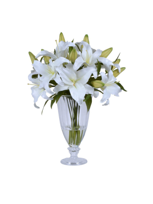 Lillies In Glass Vase