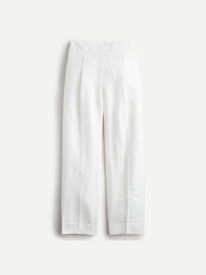 High-rise Pleated Pant In Linen Blend