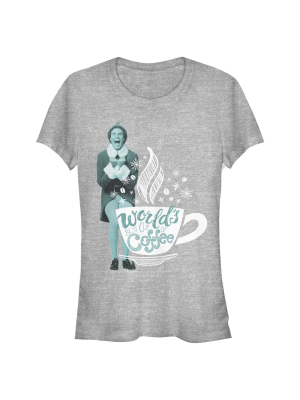 Junior's Elf World's Best Coffee T-shirt