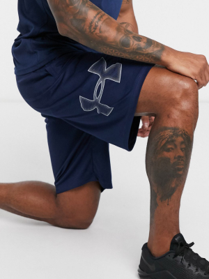 Under Armour Training Tech Graphic Logo Shorts In Gray