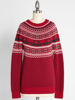 Swan Lake Fair Isle Pullover Sweater