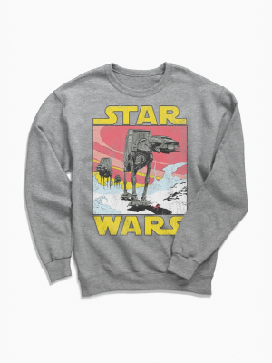 Star Wars At-at Sunset Crew Neck Sweatshirt