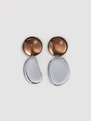 Asymmetrical Mirror Teardrop Earrings