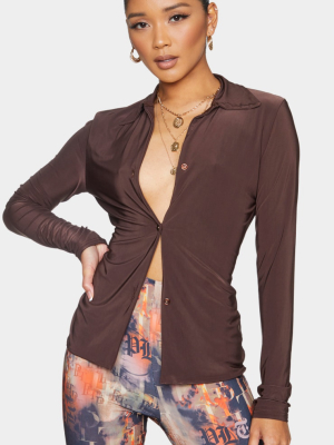 Chocolate Slinky Long Sleeve Shirt