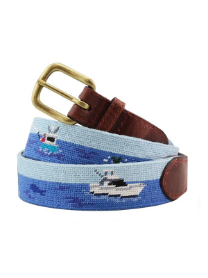 Offshore Fishing Needlepoint Belt