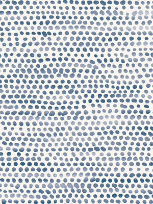 Moire Dots Self-adhesive Wallpaper (single Roll) In Blue Moon By Tempaper