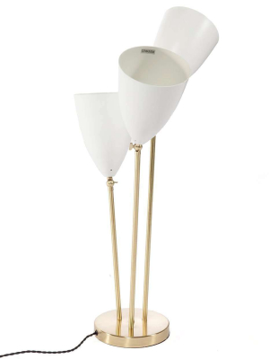 Grossman Triple Table Lamp - White