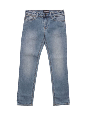 Emporio Armani Kids Stonewash Straight Leg Jeans