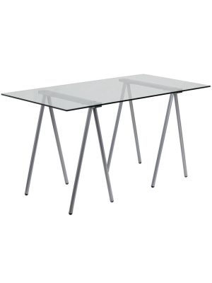 Ellie Silver Glass Desk