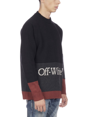 Off-white Logo Intarsia Colour-block Sweater