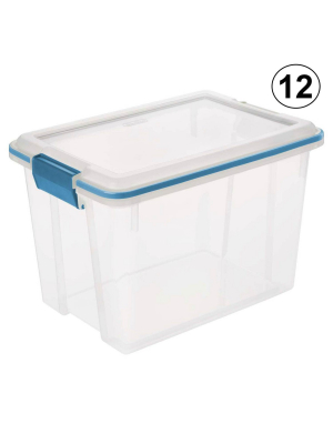 Sterilite 19324306 20 Quart Storage Container Box Tote With Latches (12 Pack)