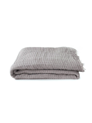 Simple Linen Throw Light Grey